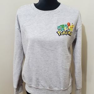 Pokemon Character Sweatshirt Juniors Officially Licensed Nintendo Ash Gray M